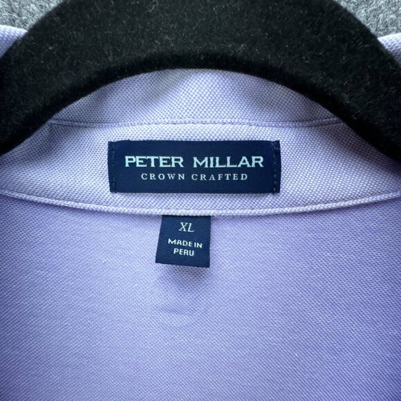 Peter‎ Millar Crown Crafted Polo Shirt Mens Extra Large Light Purple Performance - Picture 13 of 14